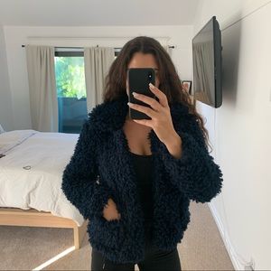 Navy Blue Teddy Jacket